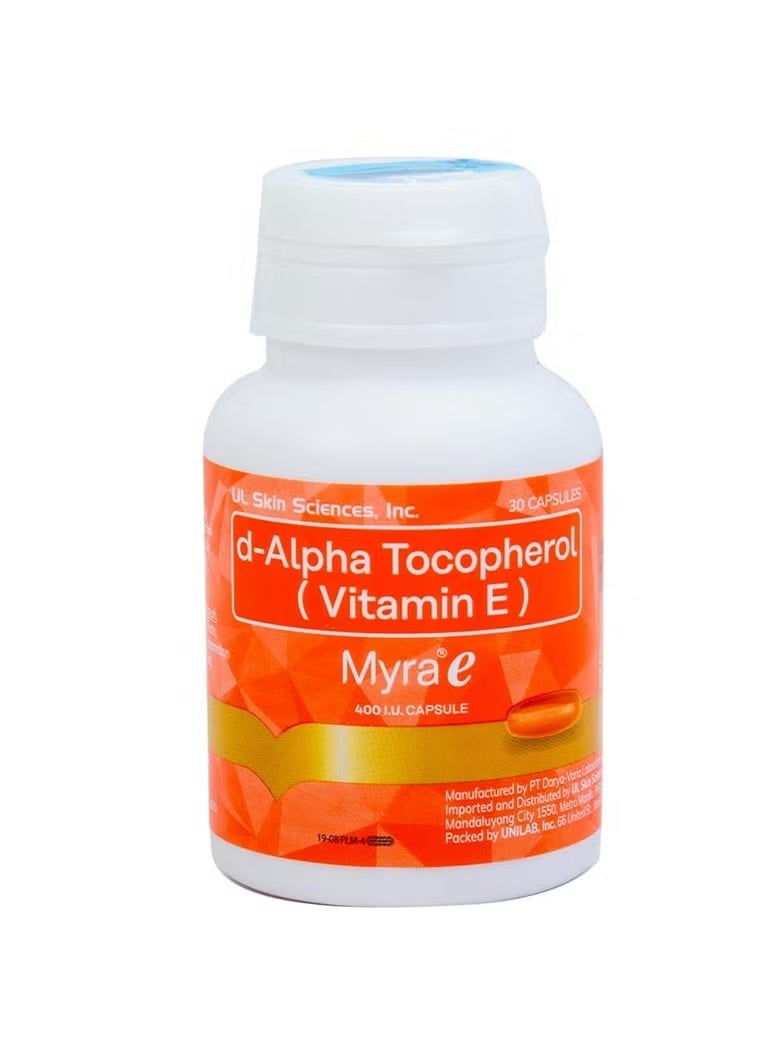 Myra E 400 IU Vitamin E d-Alpha Tocopherol (30 Capsule)